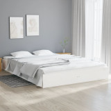 Cadru de pat, alb, 120x200 cm, lemn masiv, vidaXL