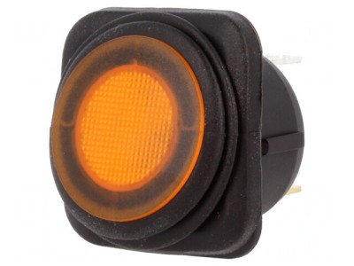 Comutator Rocker ON-OFF 10A/250VAC 25A/12VDC Portocaliu foto
