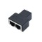 Adaptor Spliter RJ45 UTP mama - 2 mama Negru CAT5/6 - spliter retea Ethernet