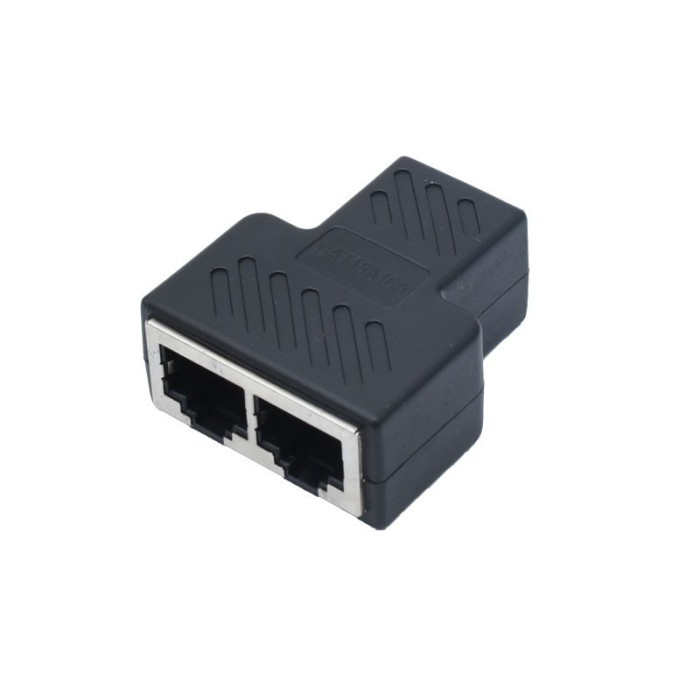 Adaptor Spliter RJ45 UTP mama - 2 mama Negru CAT5/6 - spliter retea Ethernet