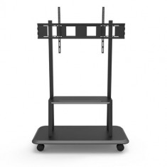 Stand TV Techly ICA-TR31, mobil, multifunctional, baza dreptunghiulara cu roti 55 - 120 inch, reglabil inaltime, Negru, ICA-TR31