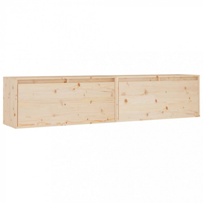 Dulapuri de perete 2 buc. 80x30x35 cm, lemn masiv de pin