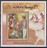Ajman 1971 - Picturi ale impresionismului francez - Edgar Degas, Colita, MNH