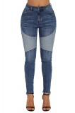 Cumpara ieftin Blugi Dama Talie Inalta Two Tone Fermoar Lateral Denim S/M, M, XXL Buzunare Bumbac Casual