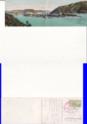 Orsova, Ada Kaleh - Vedere generala -carte postala dubla, diptic -RR foto