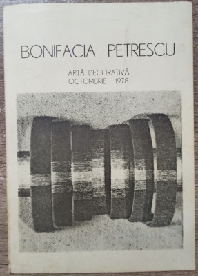 Program expozitie Bonifacia Petrescu 1978 foto