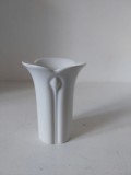 Vaza portelan alb fin ARZBERG GERMANY, vintage anii 70, Design modern, Art-Deco, 10cm inaltime