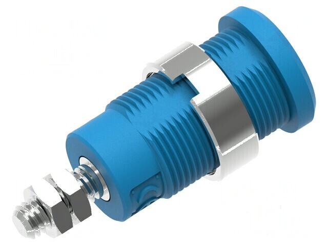 Conector banană 4mm soclu 36A 1kV albastru nichelat