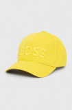 Cumpara ieftin BOSS șapcă de baseball din bumbac culoarea galben, cu imprimeu