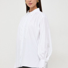BOSS cămașă din bumbac femei, culoarea alb, cu guler clasic, regular 50505629