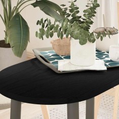 vidaXL Blat de masă maro &icirc;nchis 80x40x2 cm lemn masiv de stejar oval 4009077