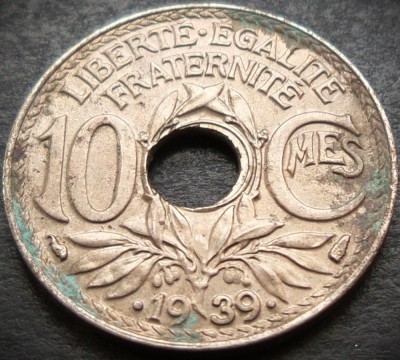 Moneda istorica 10 CENTIMES - FRANTA, anul 1939 * cod 2800 foto