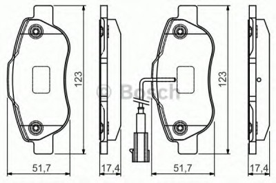 Set placute frana,frana disc FIAT PUNTO (199) (2012 - 2016) BOSCH 0 986 495 097 foto