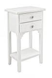 Cumpara ieftin Noptiera 2 sertare si 1 polita din lemn alb Blanc 37 cm x 26.5 cm x 69.5 h