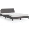 vidaXL Pat cu saltea, Dover, gri, 140x190 cm, piele ecologică 3208400