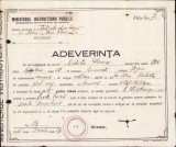 A1187 Adeverință de absolvire a 4 clase, 1935, Școala primară de aplicație de pe l&acirc;ngă Școala normală Elena Doamna, București