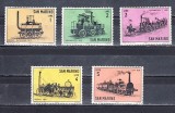 A12 S2 5 - Timbre foarte veche - San Marino - locomotive vechi
