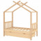 Cadru pat de copii, cu un sertar, 70x140 cm, lemn masiv de pin