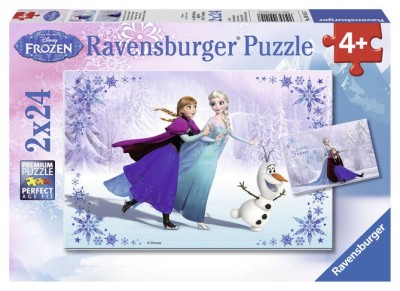 Puzzle Frozen Surori Pentru Totdeauna, 2X24 Piese foto