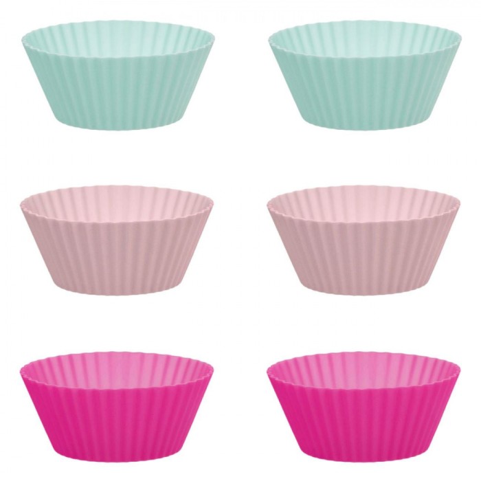 Forme de Silicon Cupcake, Set 6 Bucăți, Multicolor, Diametru 7cm, &Icirc;nălțime 3cm