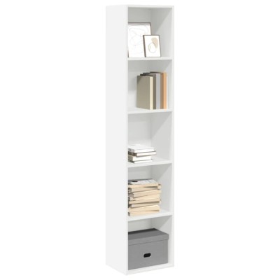 Bibliotecă, alb, 40x30x189 cm, lemn prelucrat foto
