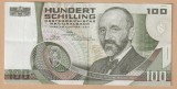 (2) BANCNOTA AUSTRIA - 100 SCHILLING 1984 (2 IANUARIE 1984) PORTRET EUGEN BOHM VON BAWERK, STARE FOARTE BUNA