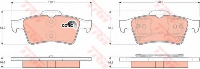 Set placute frana,frana disc SAAB 9-3 Combi (YS3F) (2005 - 2016) TRW GDB1469 foto