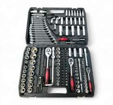 Trusa de scule profesionala 216 piese , chei tubulare, clichet, biti, accesorii