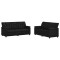 Set de canapea 2 pcs Negru Piele artificiala - 2