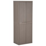 Cumpara ieftin Dulap de depozitare grădină, maro, 65x45x172 cm PP aspect lemn