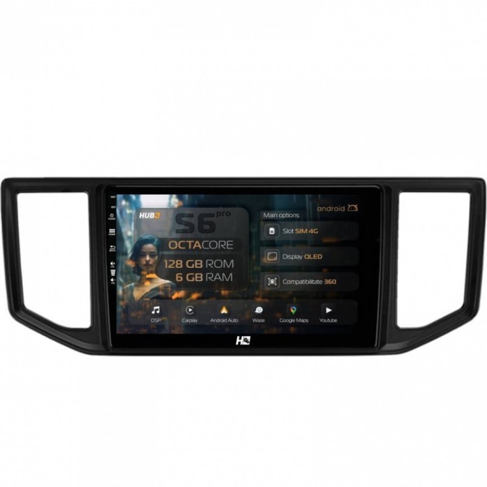 Navigatie Volkswagen Crafter (2017+) 6GB RAM Android 13 Octacore Slot Sim 4G DSP GPS Wi-FI Carplay Android Auto USB Bluetooth Waze Touchscreen 10.1 In