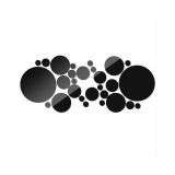 Stickere Decorative Oglinda Acrilica Rotunde, Negre, 26 Bucati, 21x52 cm, Autocolante, Decor Living, Abstract