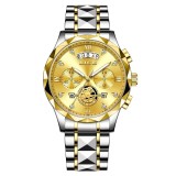 Ceas Bărbați Lige 89193 Auriu-Argintiu &ndash; Design Business, Funcții Multiple, Afișaj Luminos, Rezistent la Apă 3ATM