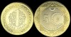TURCIA : Lot 1 + 5 LIRA / LIRE 2024 , Bimetal , KM NEW , a UNC / UNC, Asia, Cupru-Nichel