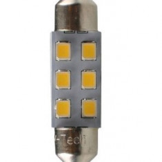 Set 2 Buc Bec Led M-Tech C5W 24V SV8,5-8 Alb LB928W