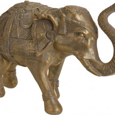 Decoratiune Elephant, 36x13x22 cm, poliston, auriu