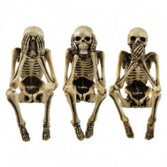 Set statuete Trei schelete intelepte 10 cm foto