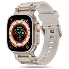 Techsuit - Watchband (W064) - Apple Watch 1/2/3/4/5/6/7/8/9/10/SE/SE 2/Ultra/Ultra 2 (42/44/45/46/49mm) - Titanium Silver Starlight foto