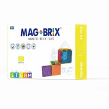 Set magnetic Magbrix 24 piese patrate - compatibil cu caramizi de constructie tip Lego, Magblox