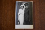 fotografie tematica militari/ armata romana militar cu sotia Maksay Galati 1934