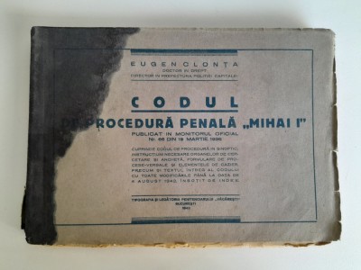 Eugen Clonta Codul de Procedura Penala Mihai I Bucuresti 1942 foto