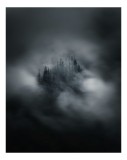 Tablou Canvas, "Misterul pădurii &icirc;nvăluite de cețuri", Nor, Ceață, Pădure, Mister, &Icirc;ntunecat, Spectral, Visător, Tăcere, 26 x 39 cm, CMCLASS