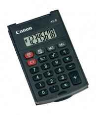Calculator buzunar canon as8 8 digiti display lcd alimentare baterie foto