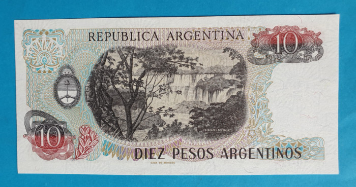10 Pesos Argentina - Bancnota veche anii 1970 - piesa SUPERBA