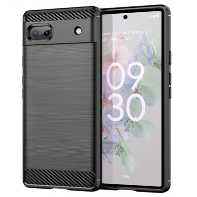 Husa Google Pixel 6a Techsuit Carbon Silicon Negru foto