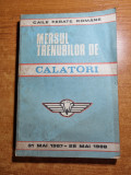 mersul trenurilor de calatori - perioada 31 mai 1987 - 28 mai 1988