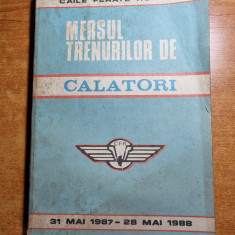 mersul trenurilor de calatori - perioada 31 mai 1987 - 28 mai 1988