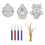Set Creativ Crăciun, 13 Bucăți, Figurine Spumă, Multicolor, Include Markere și Fr&acirc;nghii