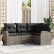 vidaXL Set de canapele pentru grădină cu pernă 4 pcs Gri Rattan poli 3346019