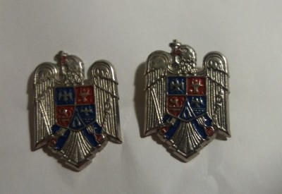 S 15 - semne de arma - metalice - servicii - argintii - 3.5/2.3 cm foto